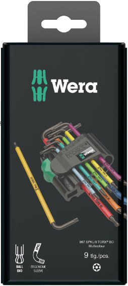 Wera 967 SL TORX HF L-Key - TX20 Size, Multicolour With Hold Function