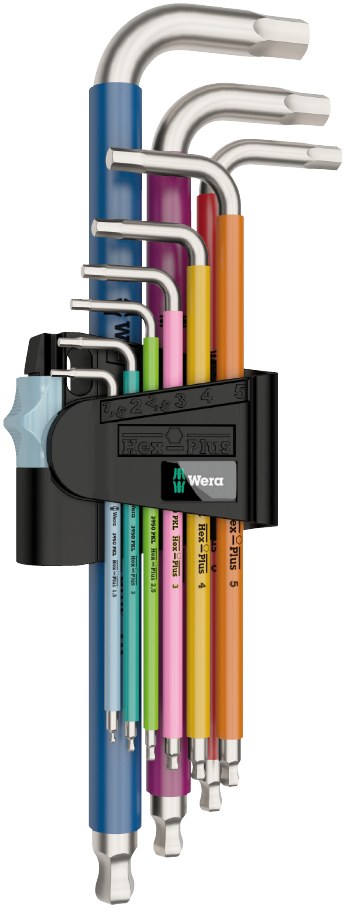 Wera 3950 9 Hex Plus Multicolour Stainless 1 Torx Hex Key TF Tuned